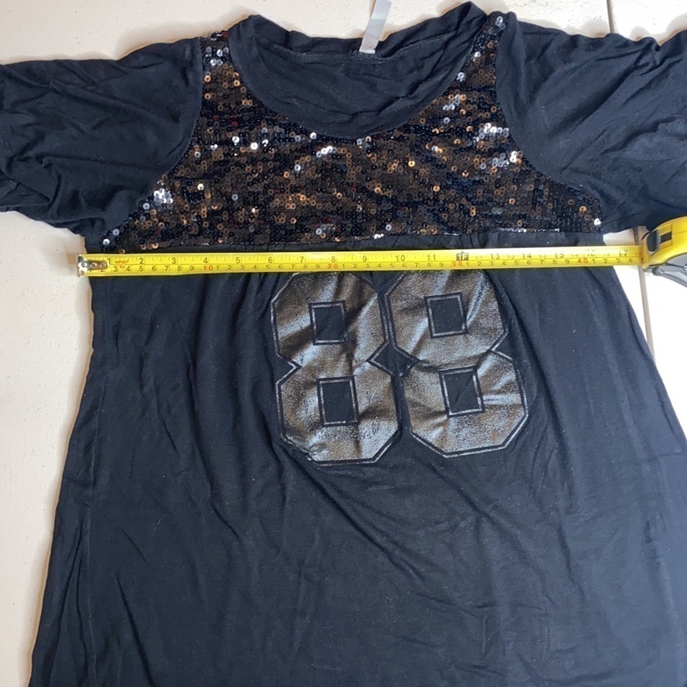Team 88 Black T-shirt with Sequin Chest - Picture 12 of 13
